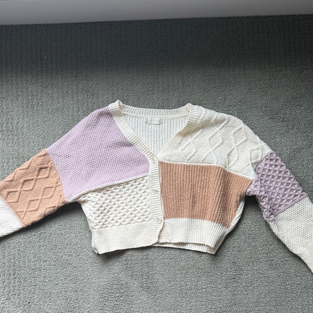 Altar'd State Patchwork Knit Cardigan - image 1